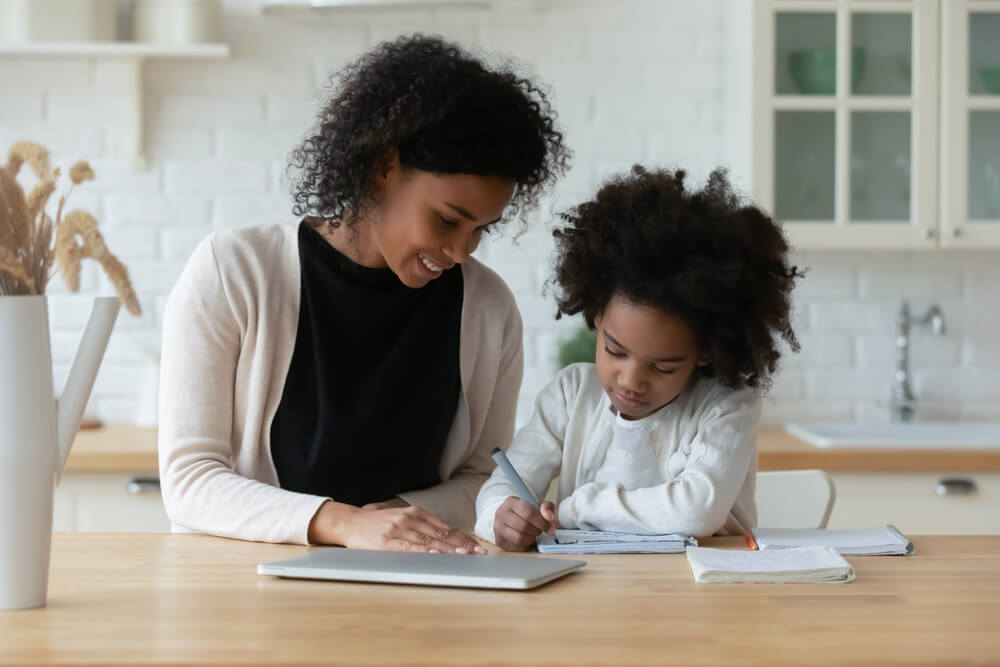 Child learning at home